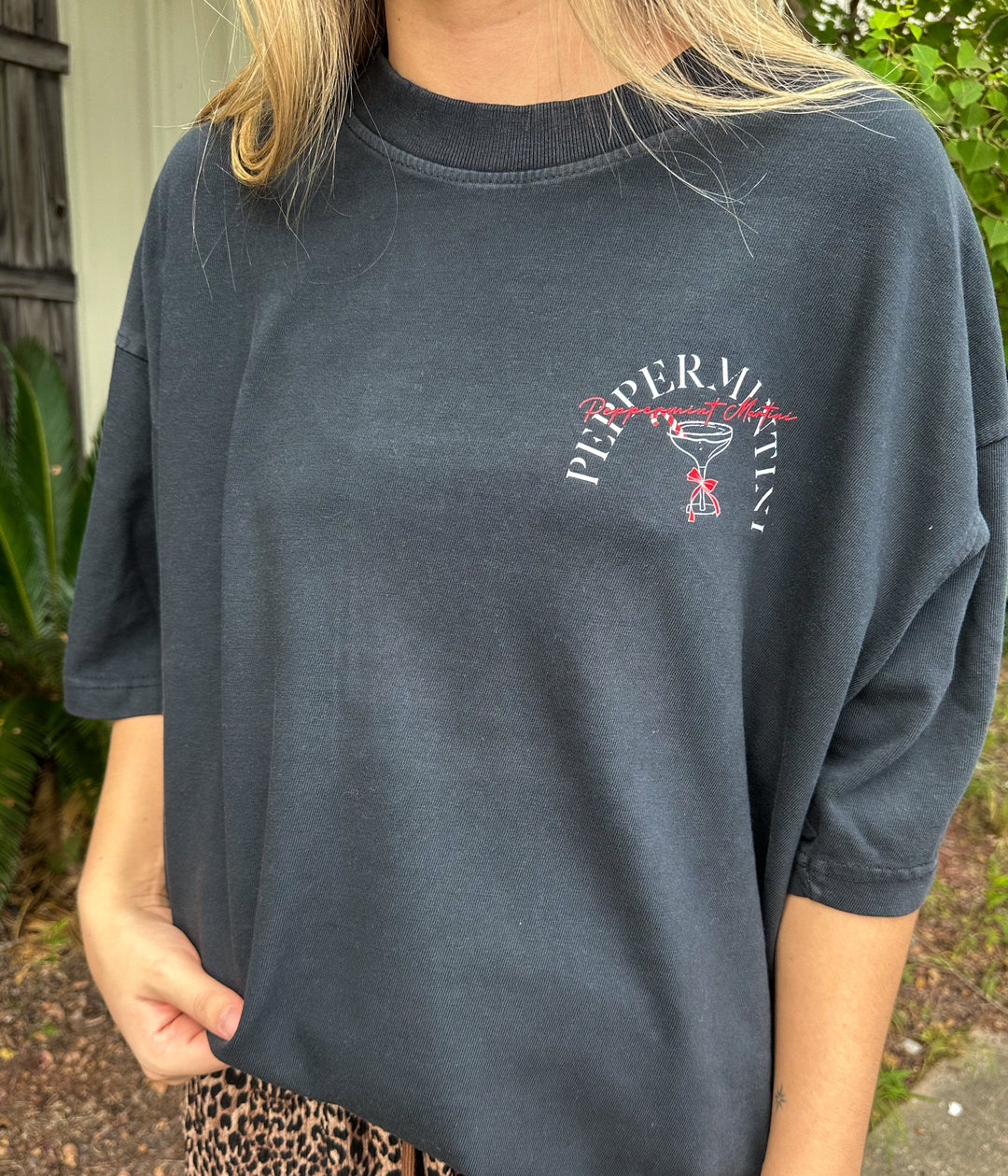 Peppermint Martini Mock Neck Tee