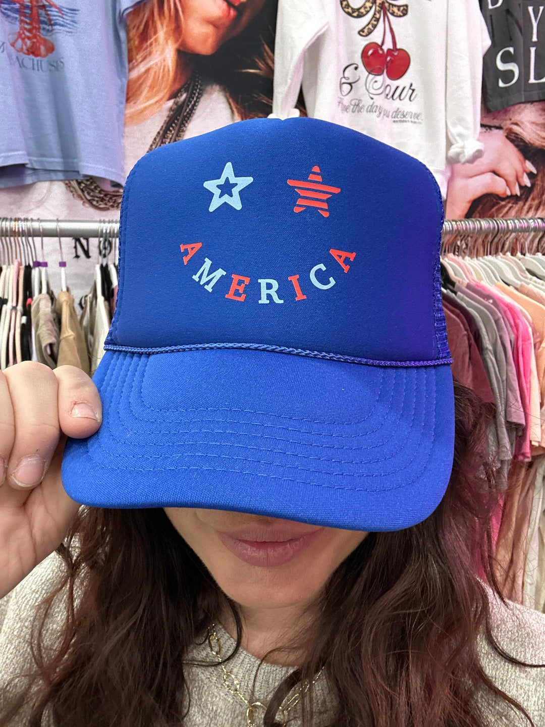 America Smiley Trucker Hat