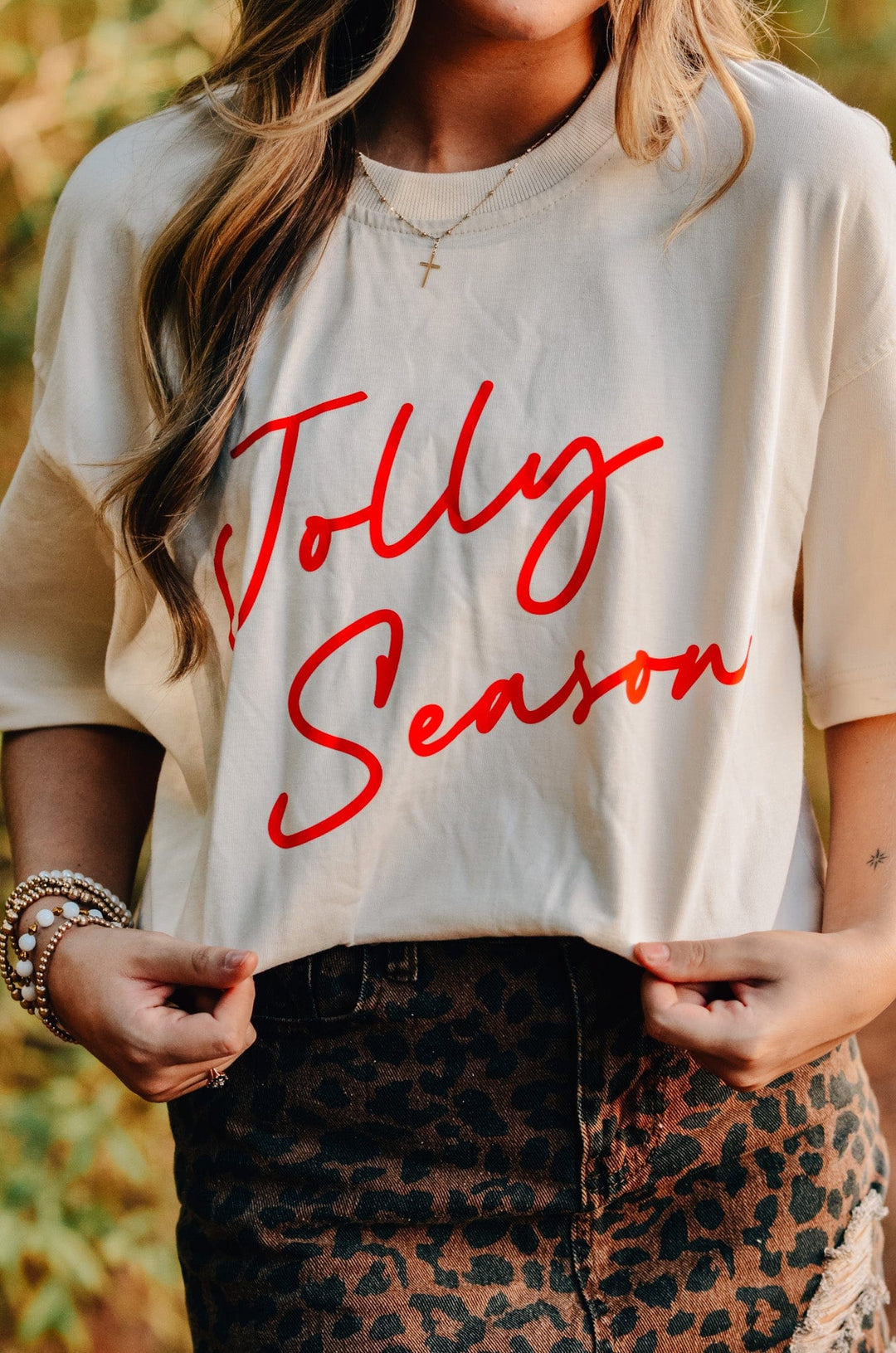 Jolly Season Mock Neck Tee