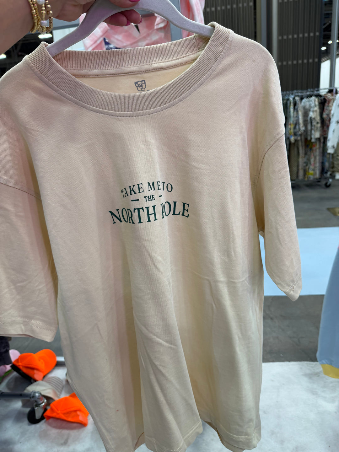 Take Me To The North Pole Ivory Mock Neck Tee