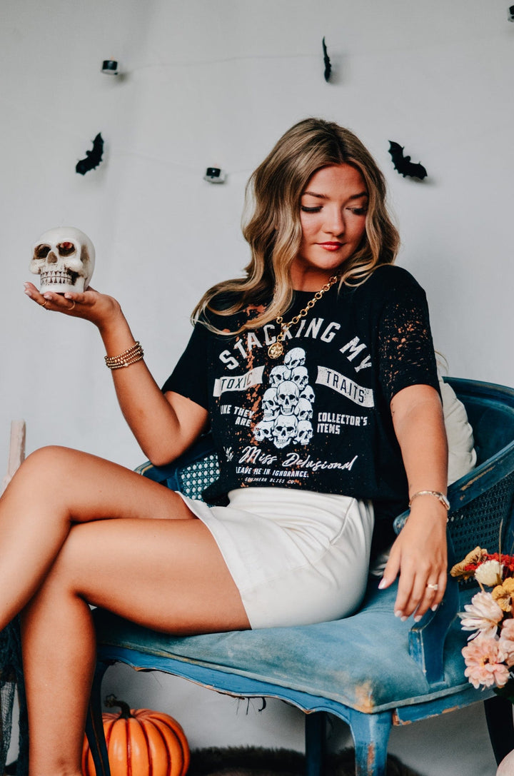 Toxic Traits Bleached Tee