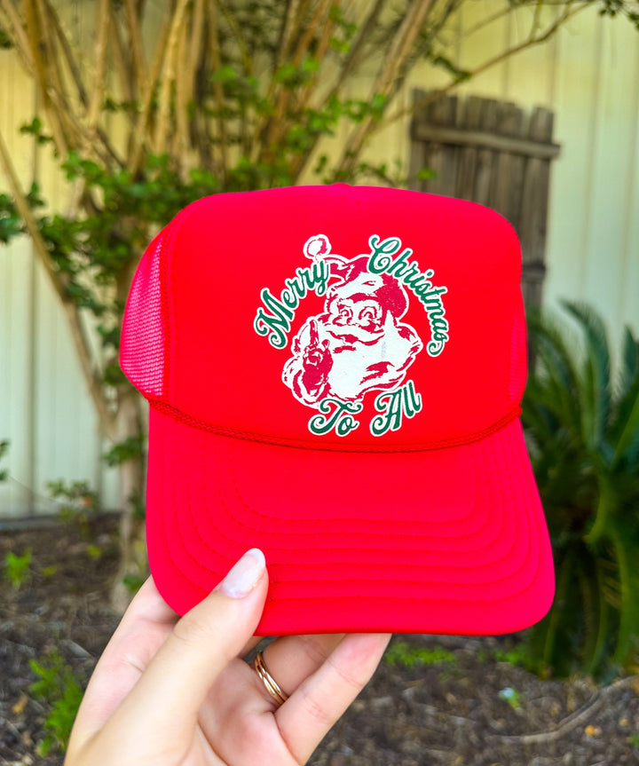 Vintage Santa Red Trucker Hat