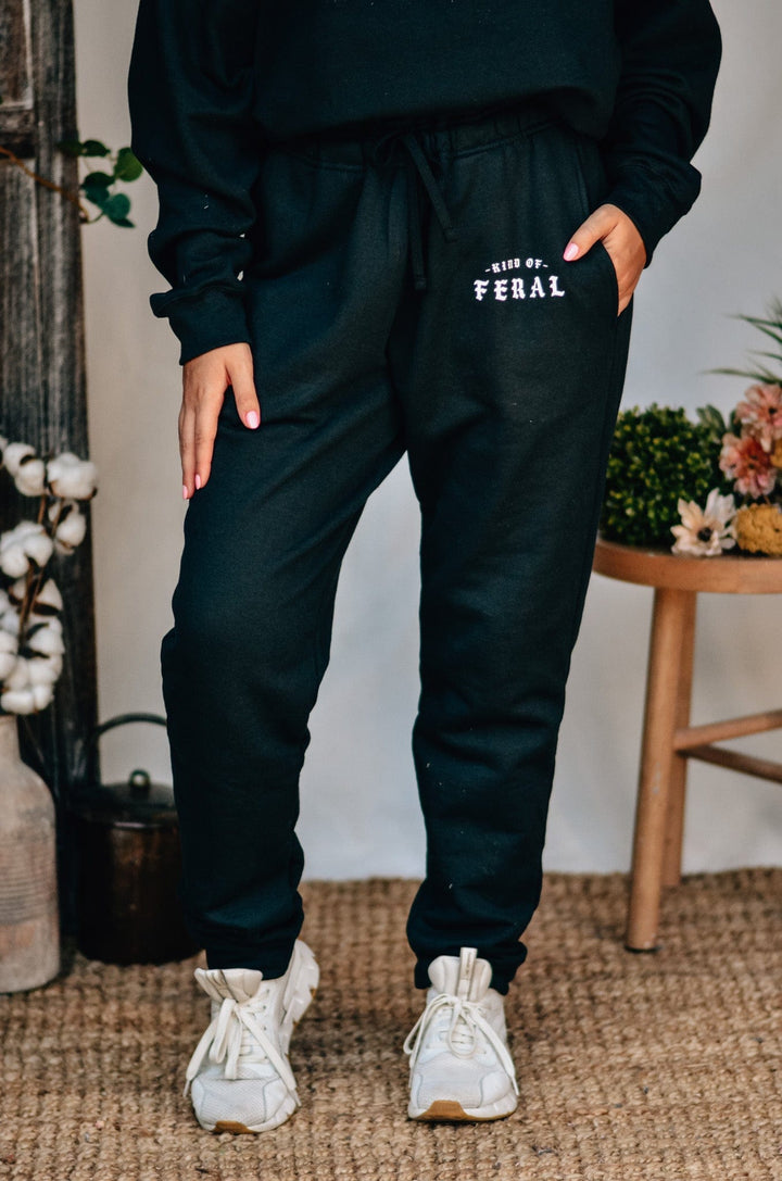 Kind of Feral Black Joggers