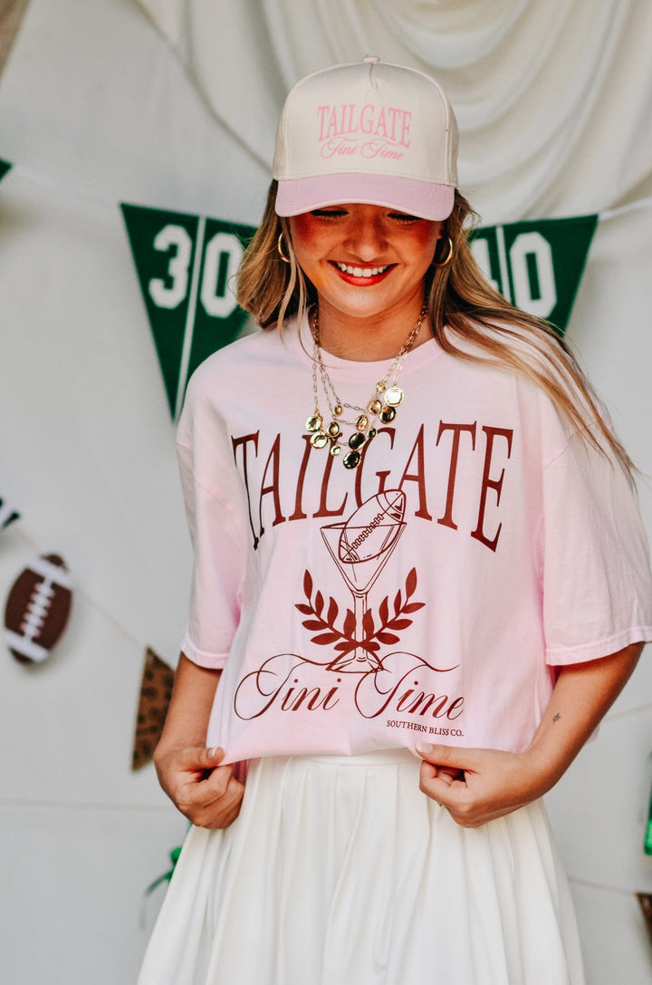 Tailgate Tini Time Light Pink Tee