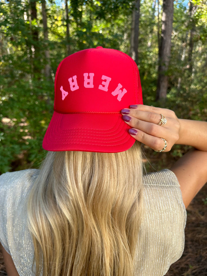 Merry Arch Red Trucker Hat