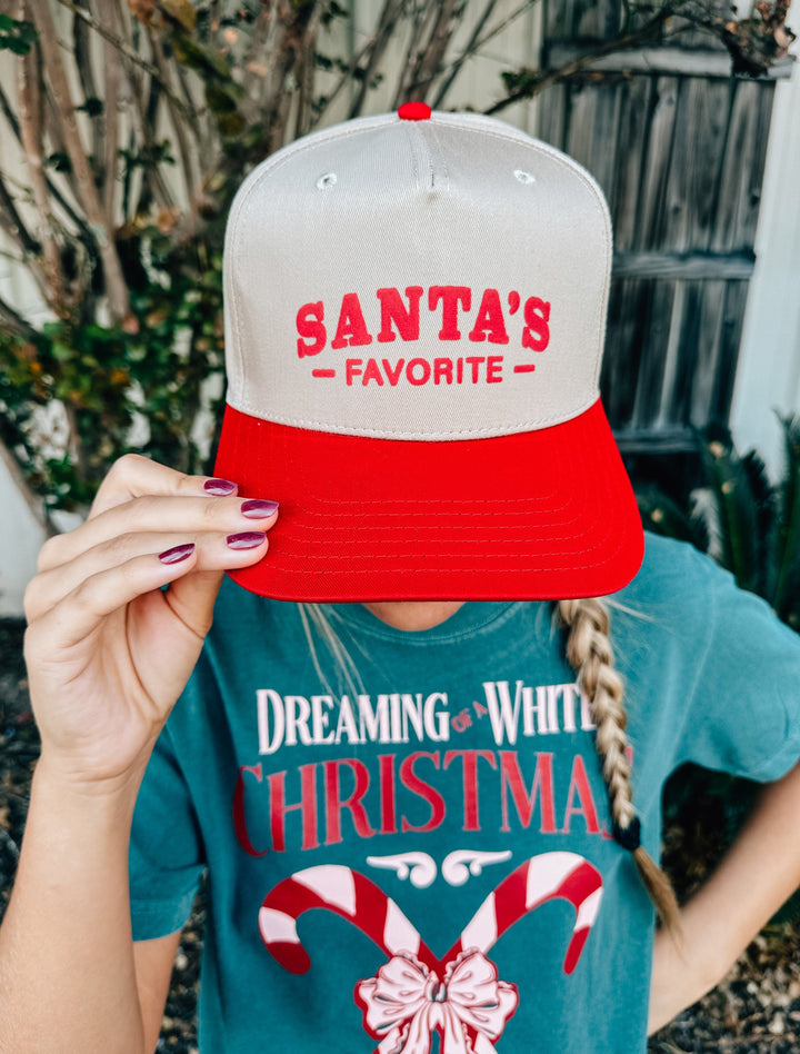 Santa’s Favorite Khaki/Red Canvas Trucker Hat