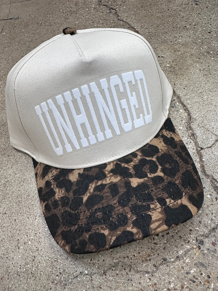 Unhinged DARK Washed Leopard Canvas Trucker Hat