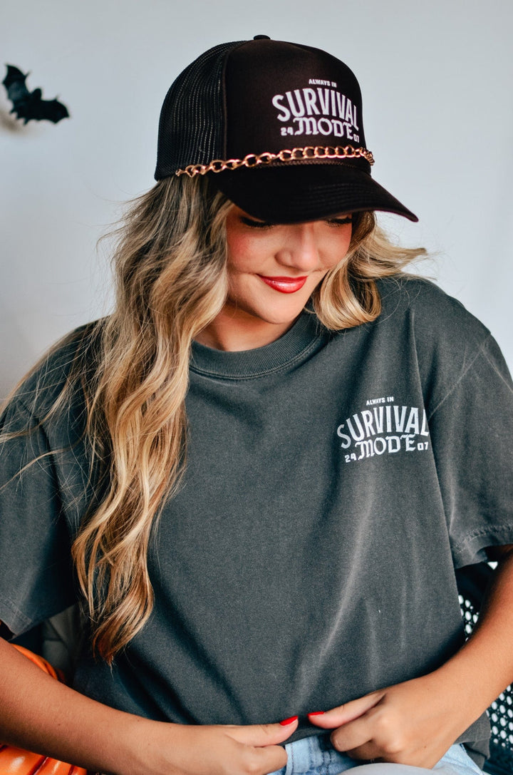 Survival Mode Brown Trucker Hat