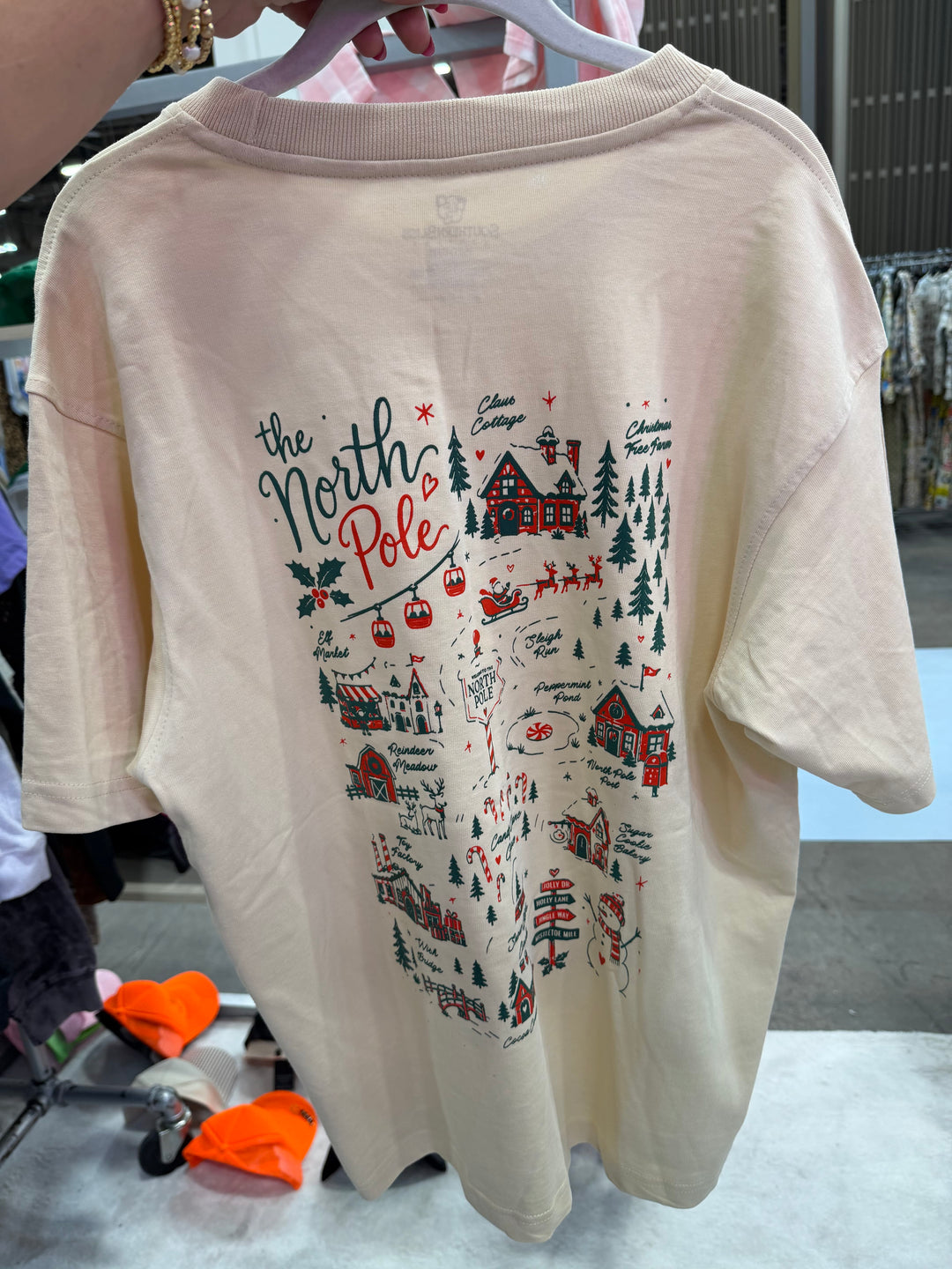 Take Me To The North Pole Ivory Mock Neck Tee