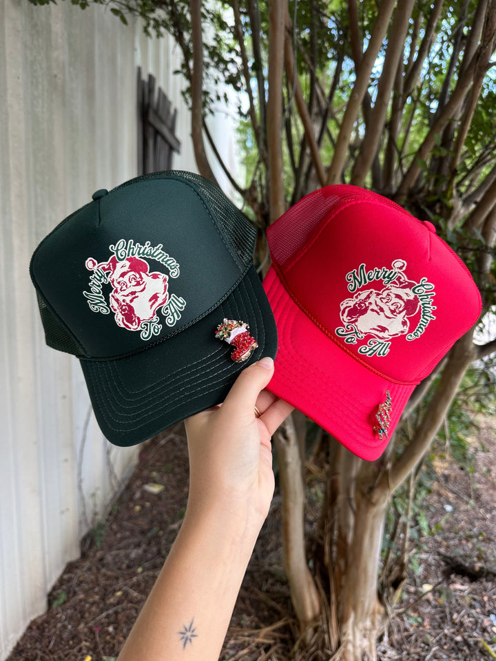 Vintage Santa Green Trucker Hat