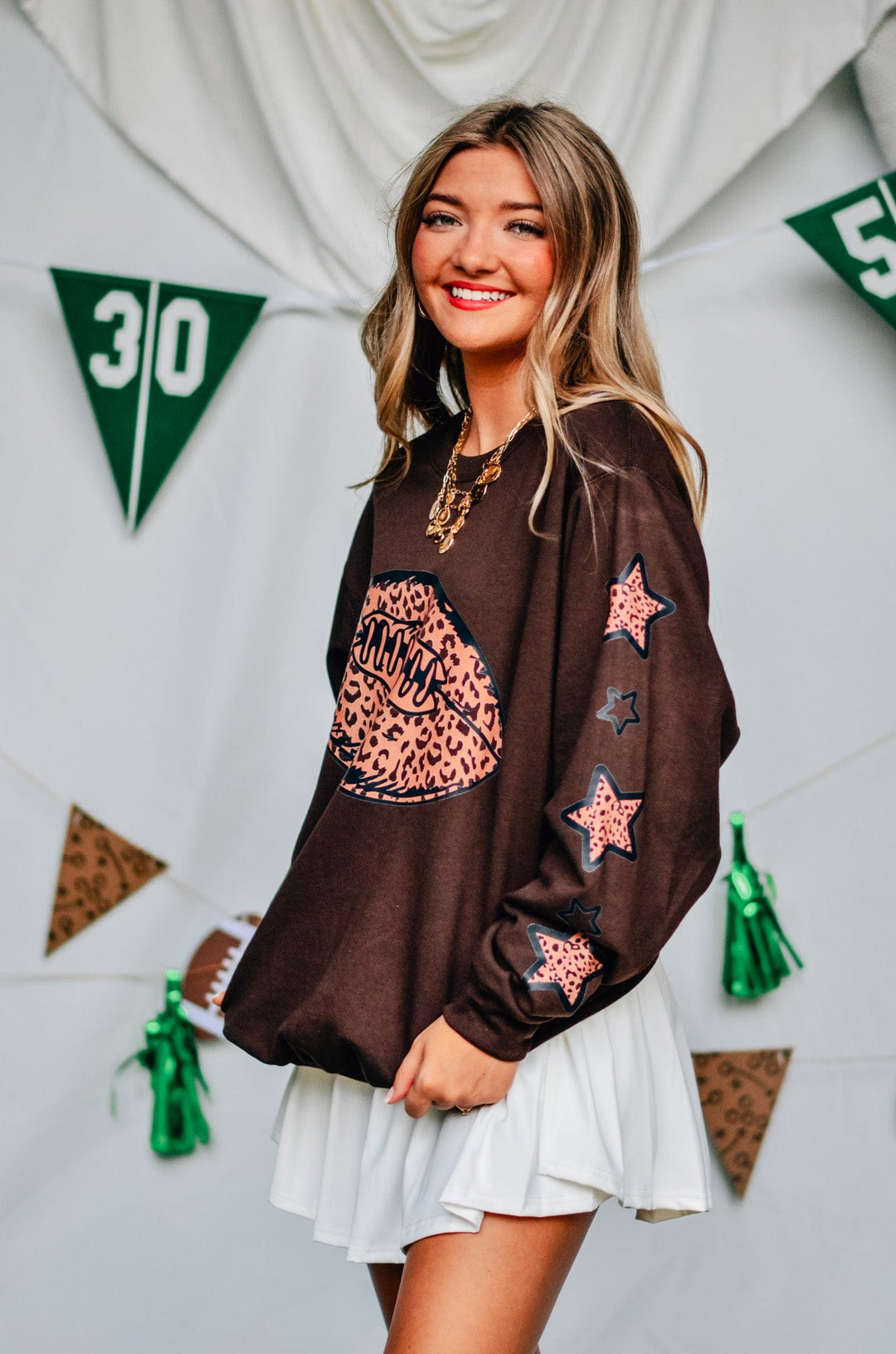 Leopard Football Brown Sweatshirt