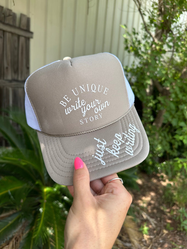 Be Unique Khaki & White Foam Trucker Hat