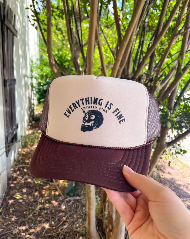 Everything Fine Tan/Brown Trucker Hat