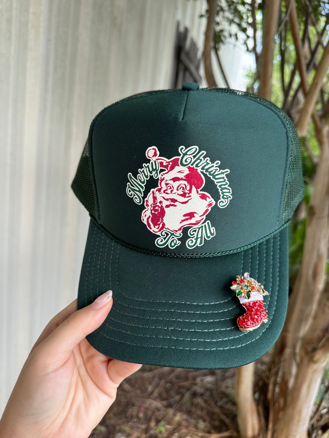 Vintage Santa Green Trucker Hat