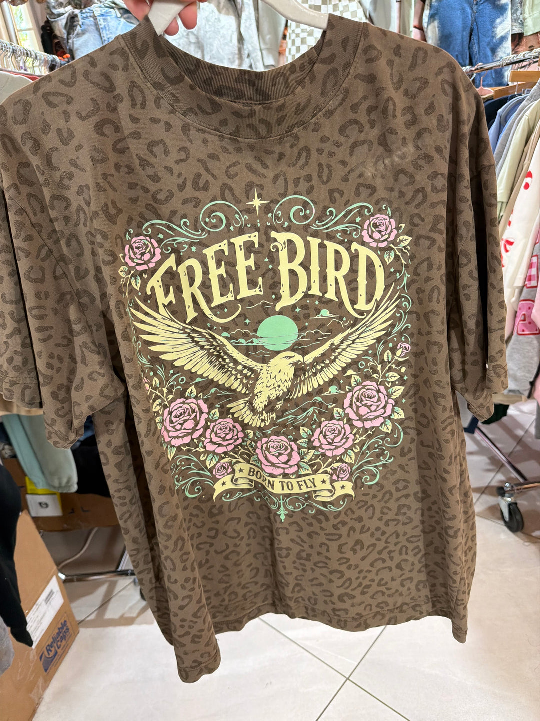 Freebird Brown Leopard Heavy Tee