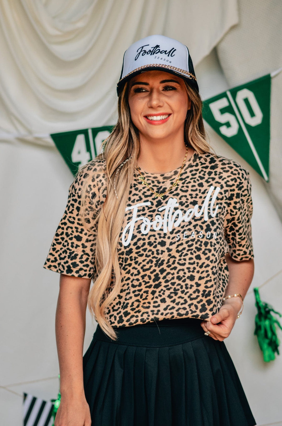 Football Season Bleached Leopard Tee