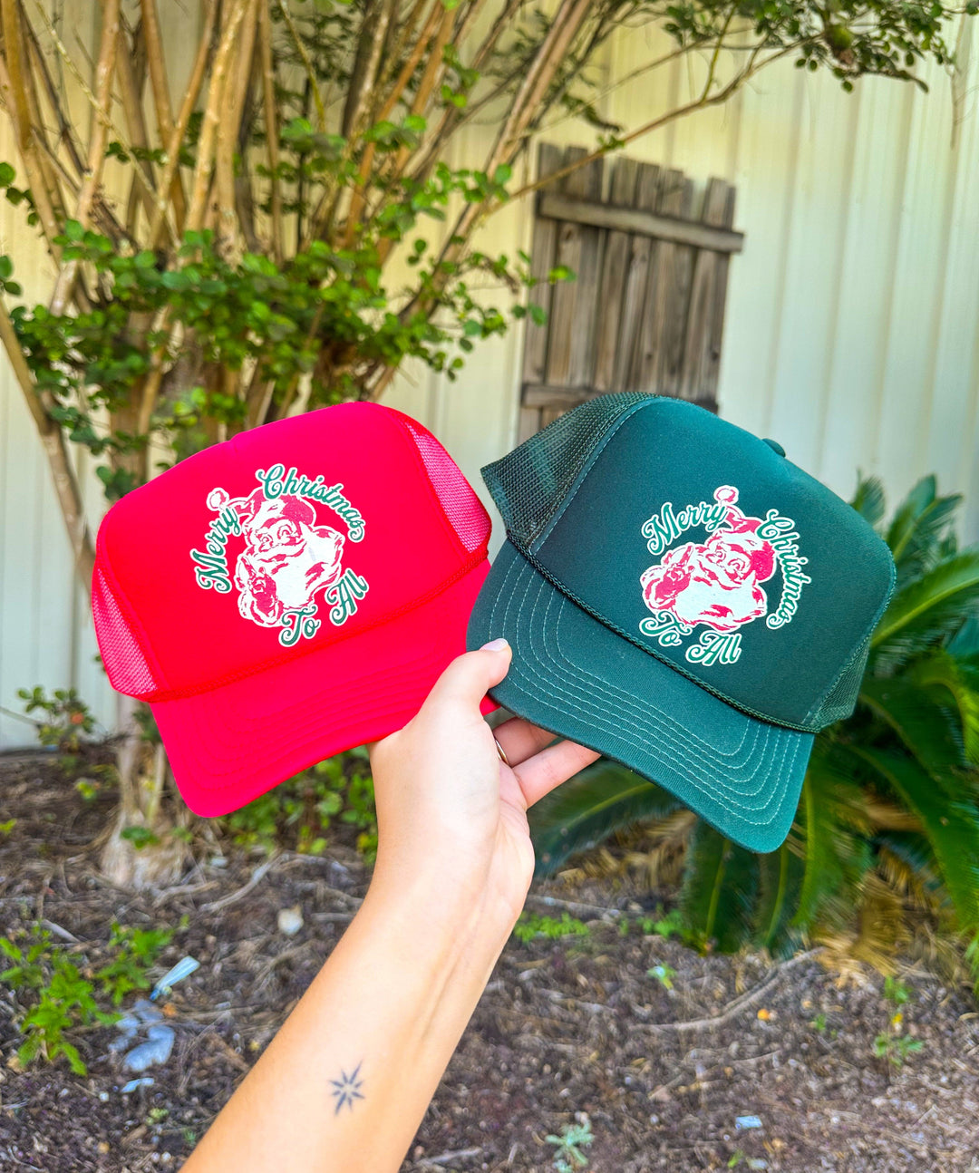 Vintage Santa Green Trucker Hat