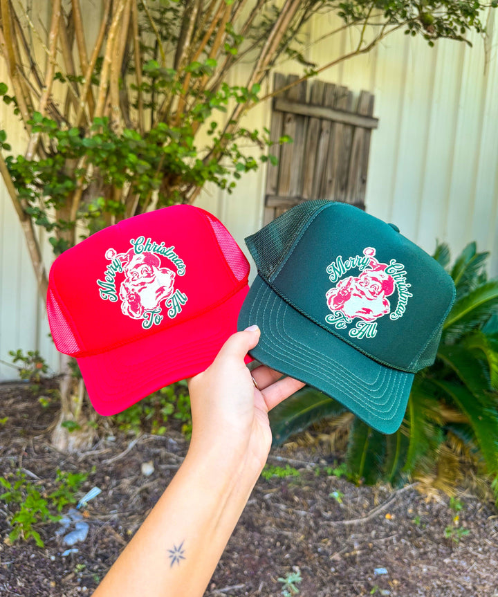 Vintage Santa Green Trucker Hat