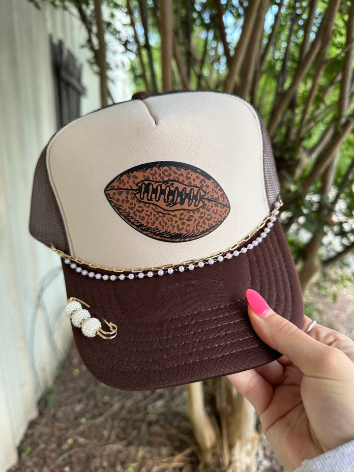 Leopard Football Tan & Brown Trucker Hat