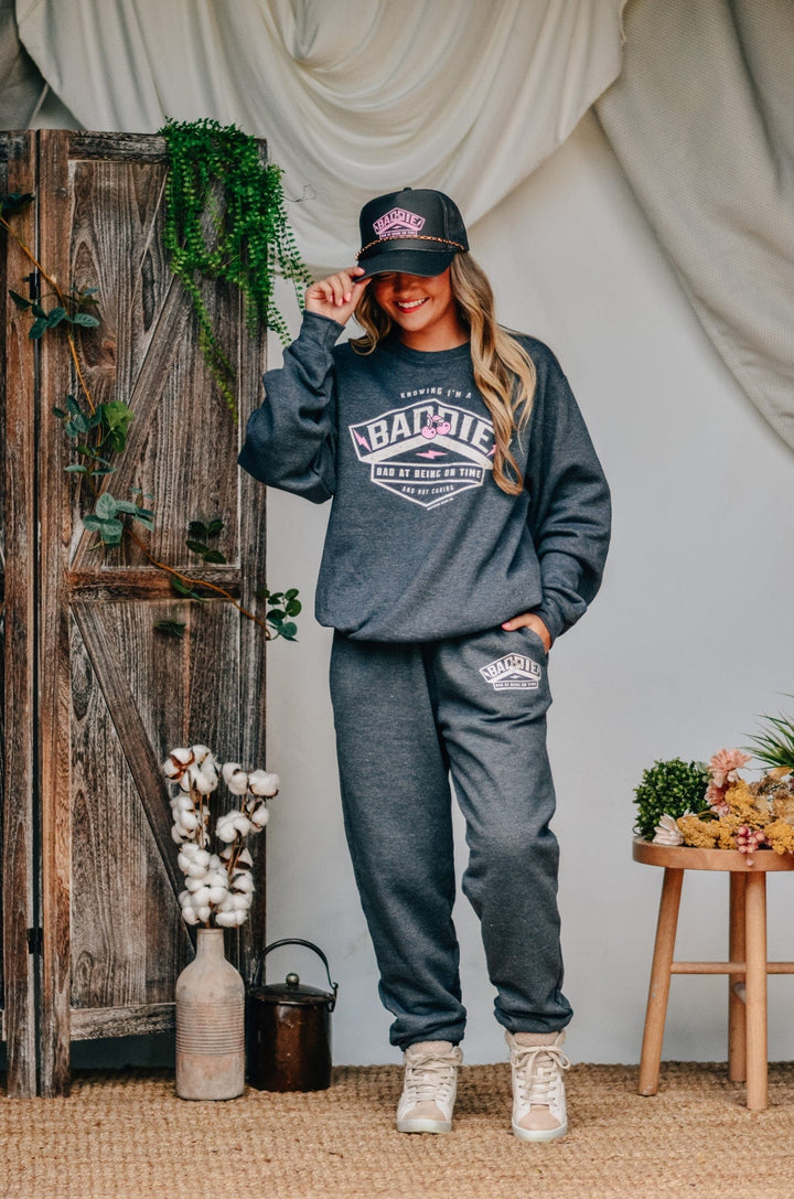 Baddie at Being On Time Sweatshirt