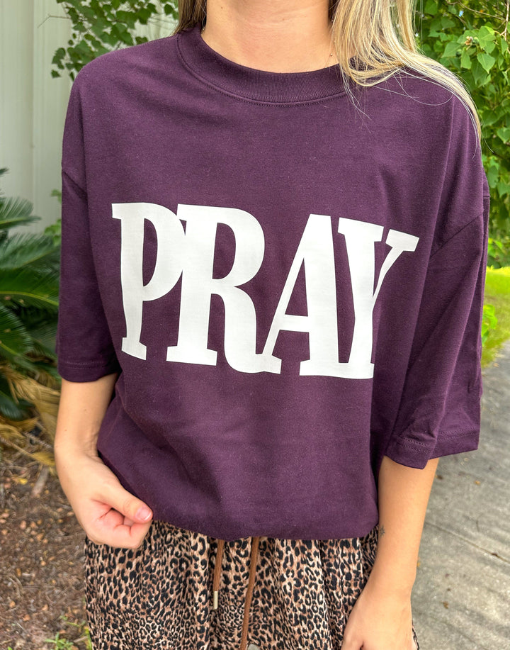 PRAY Mock Neck Tee