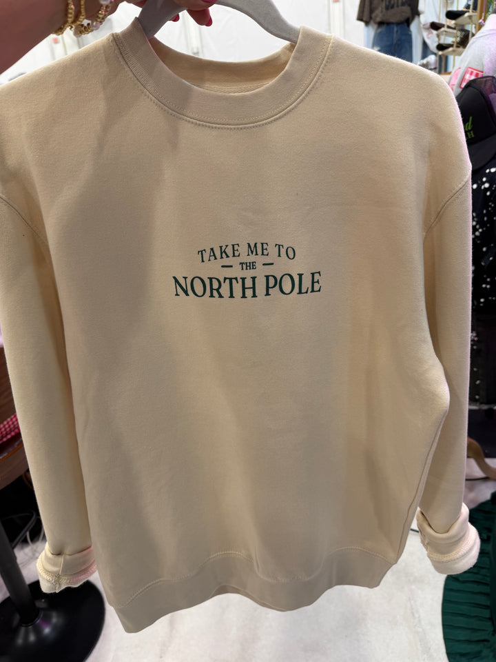 Take Me To The North Pole Ivory Sweatshirt