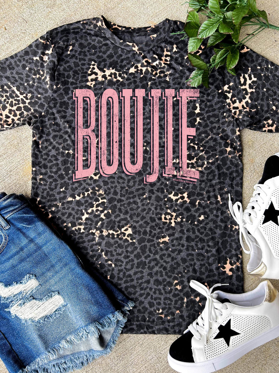 Boujie Leopard Bleached Tee