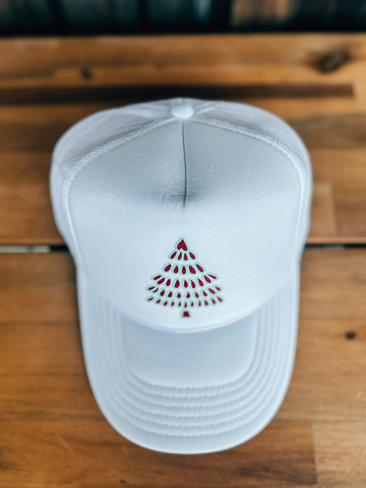 Single Tree White Foam Trucker Hat