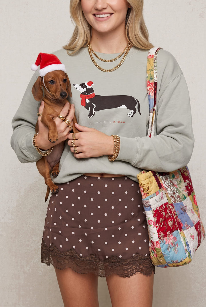Merry Little Weenie Dog Sweatshirt