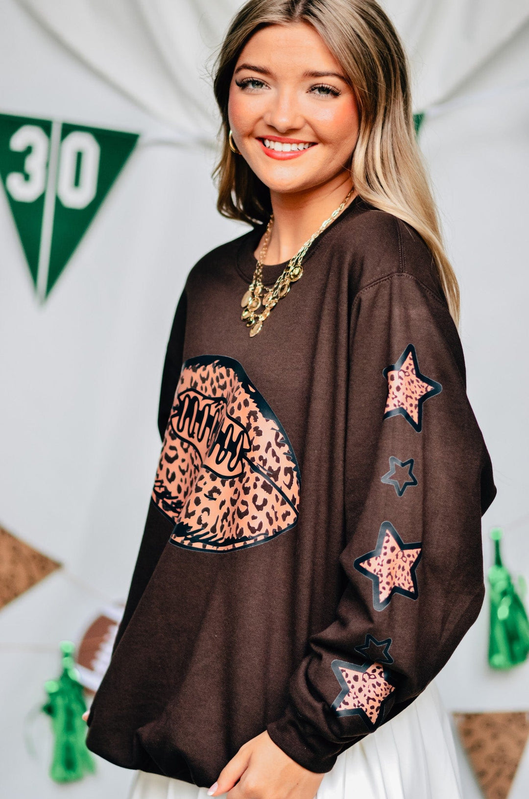 Leopard Football Brown Sweatshirt