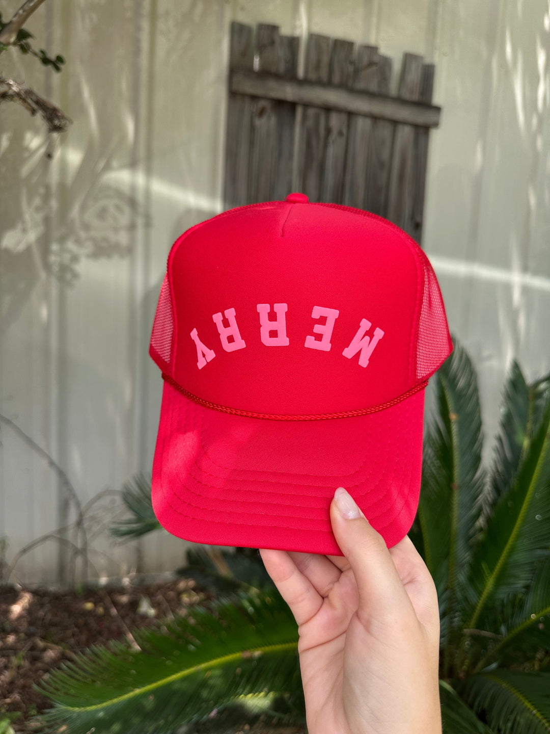 Merry Arch Red Trucker Hat