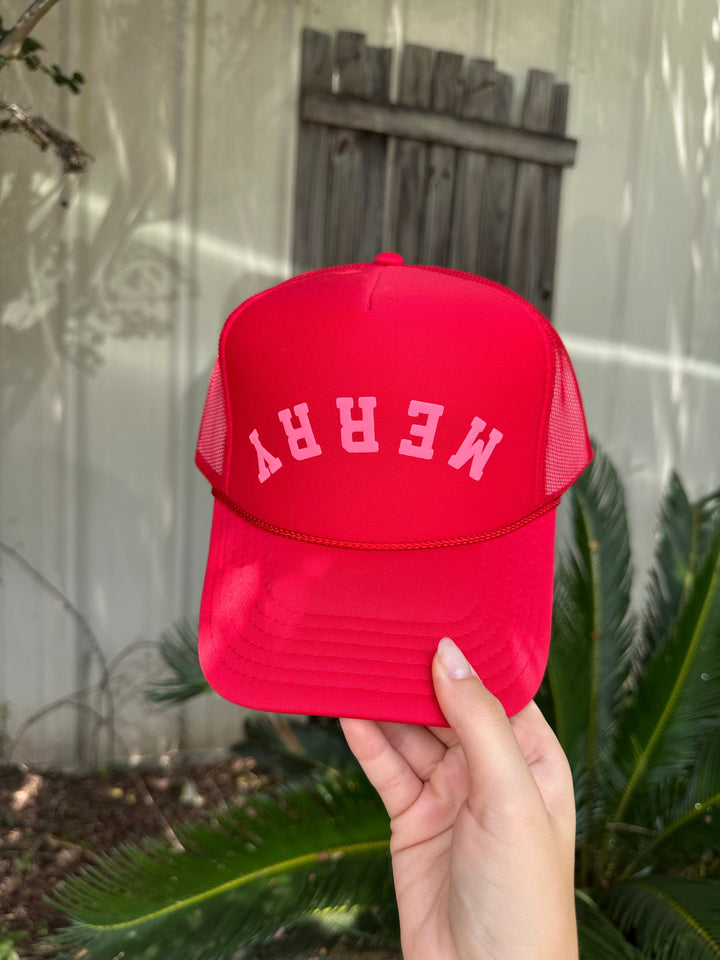 Merry Arch Red Trucker Hat
