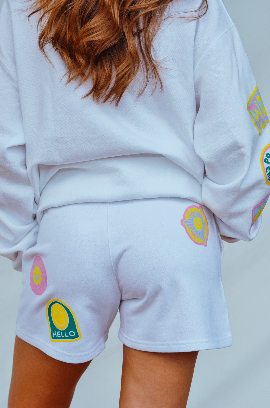Smile More Retro Patch Shorts