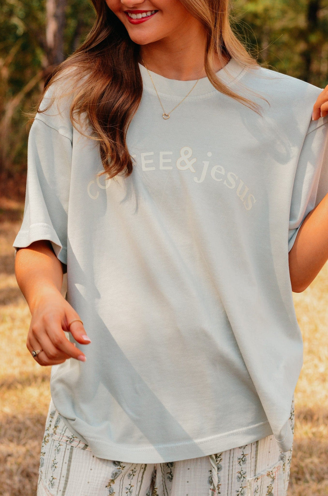 Coffee & Jesus Mock Tee