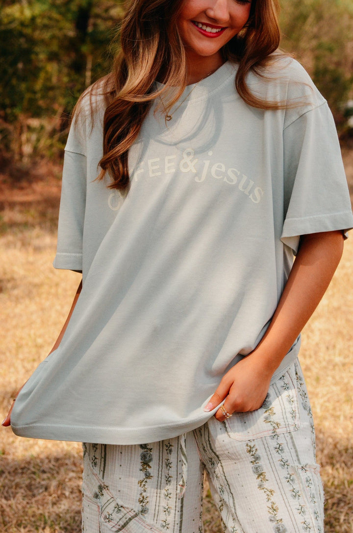 Coffee & Jesus Mock Tee