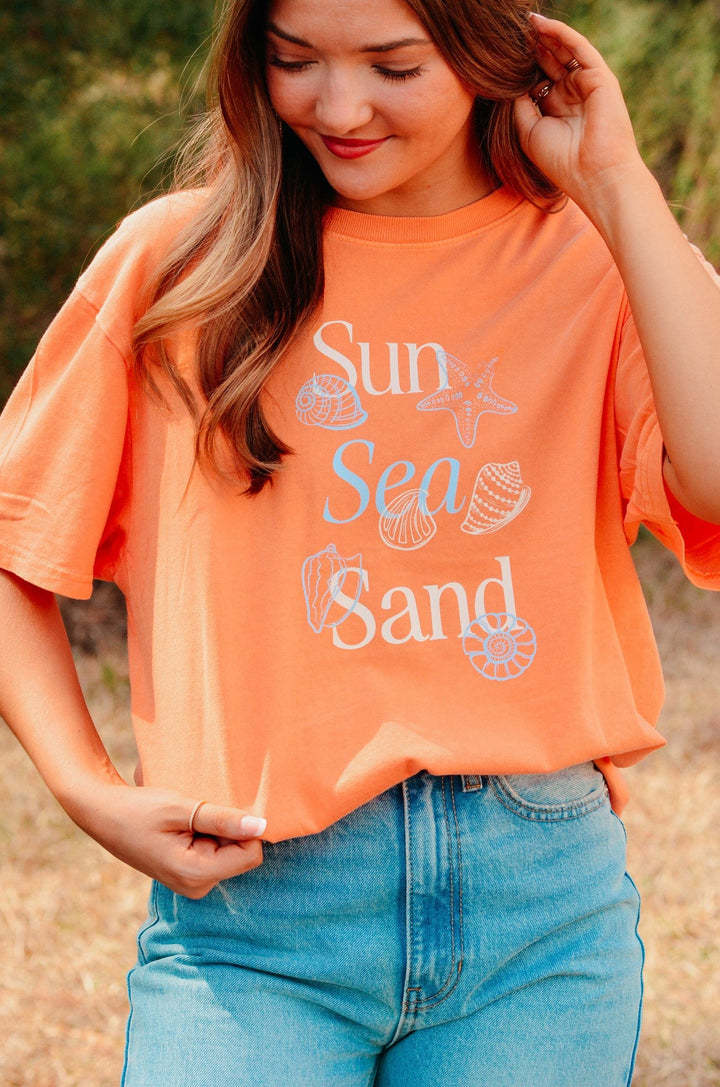 Sun Sea Sand Tangerine Tee