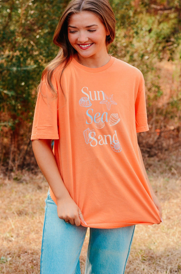 Sun Sea Sand Tangerine Tee