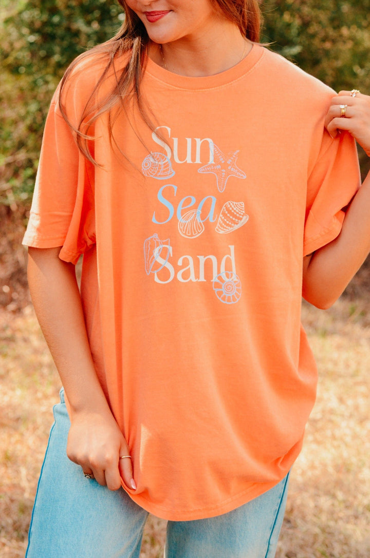 Sun Sea Sand Tangerine Tee