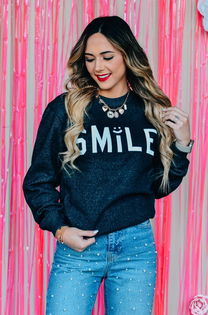 Smile Puff Knit Sweater