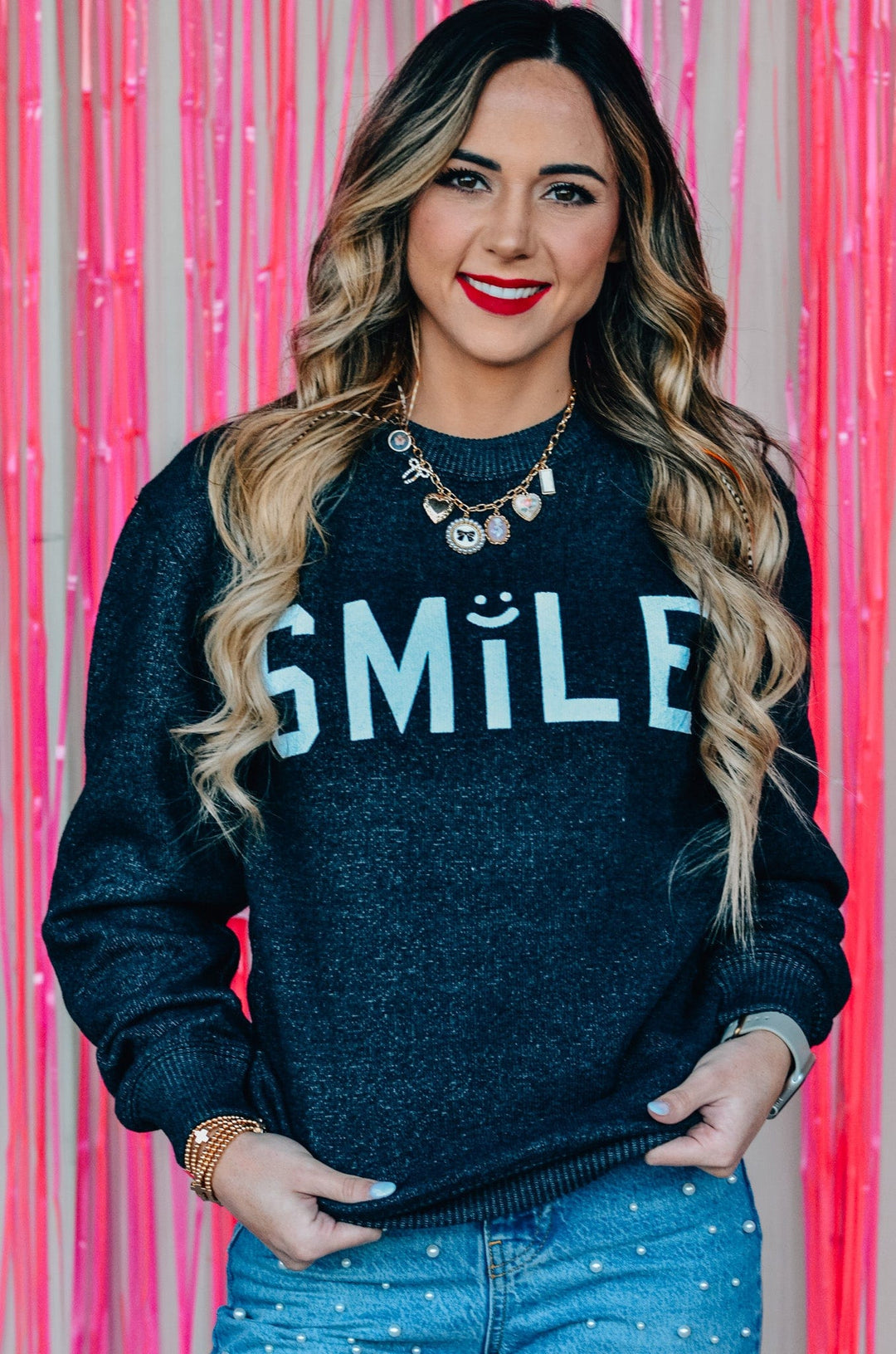 Smile Puff Knit Sweater