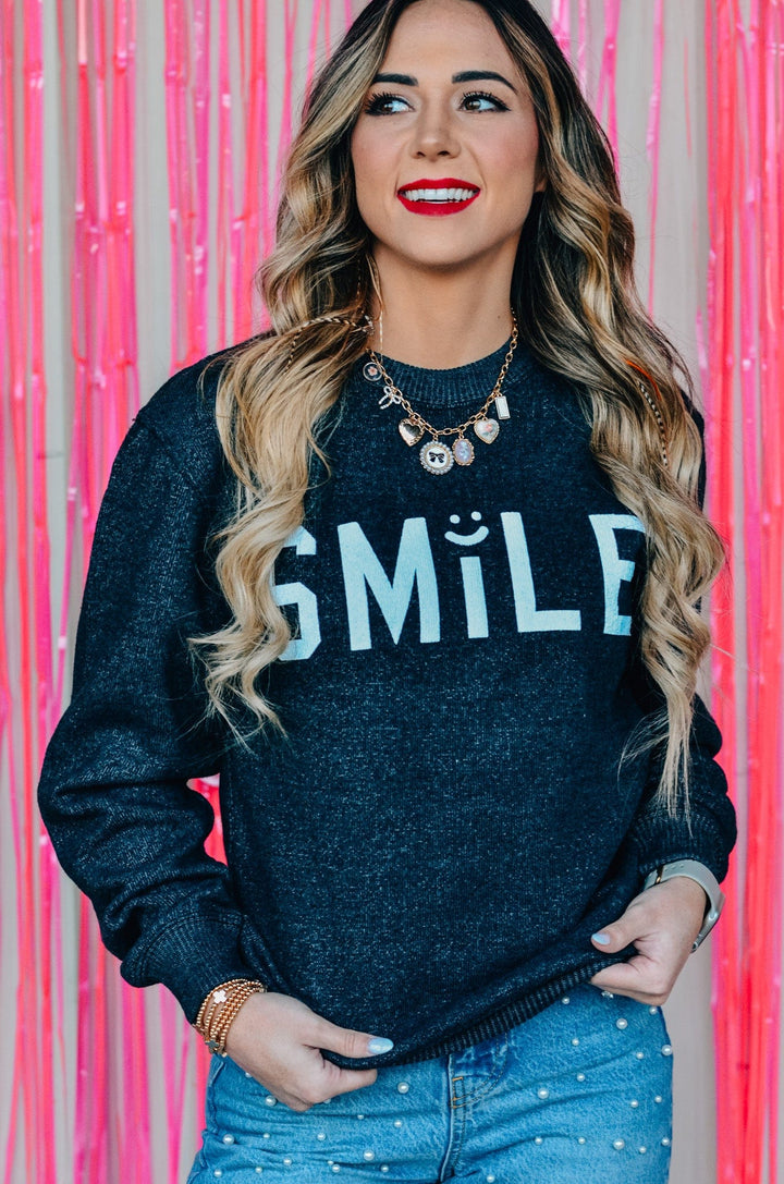 Smile Puff Knit Sweater