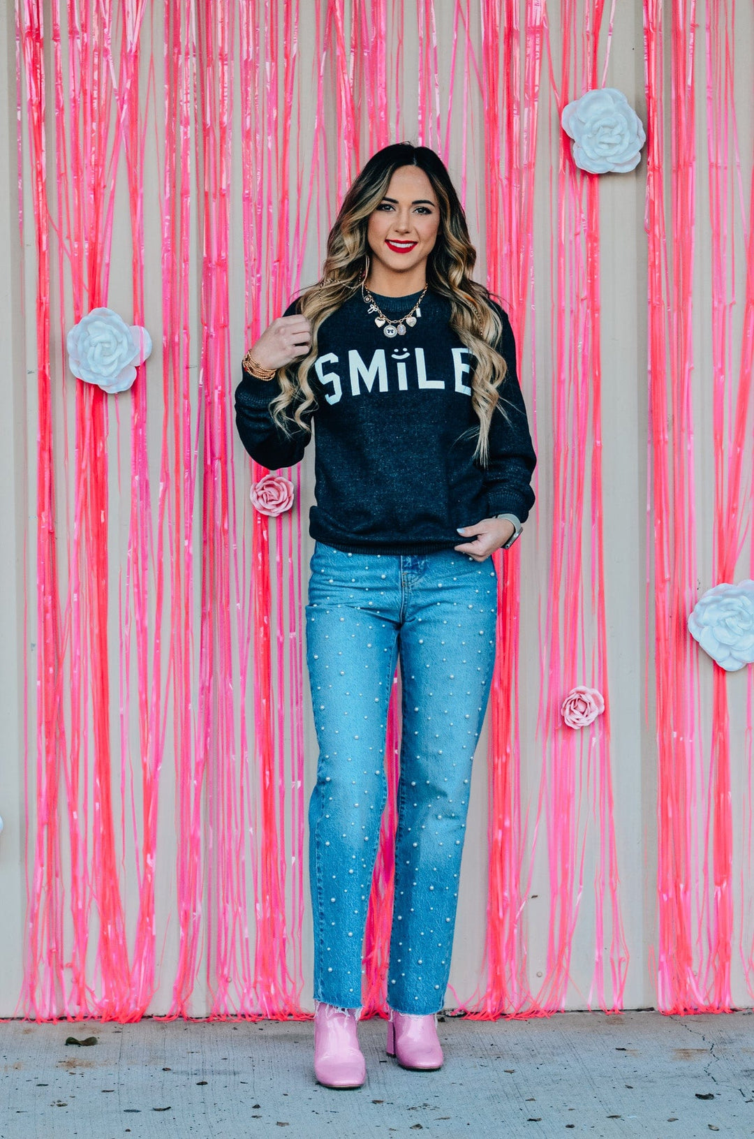 Smile Puff Knit Sweater