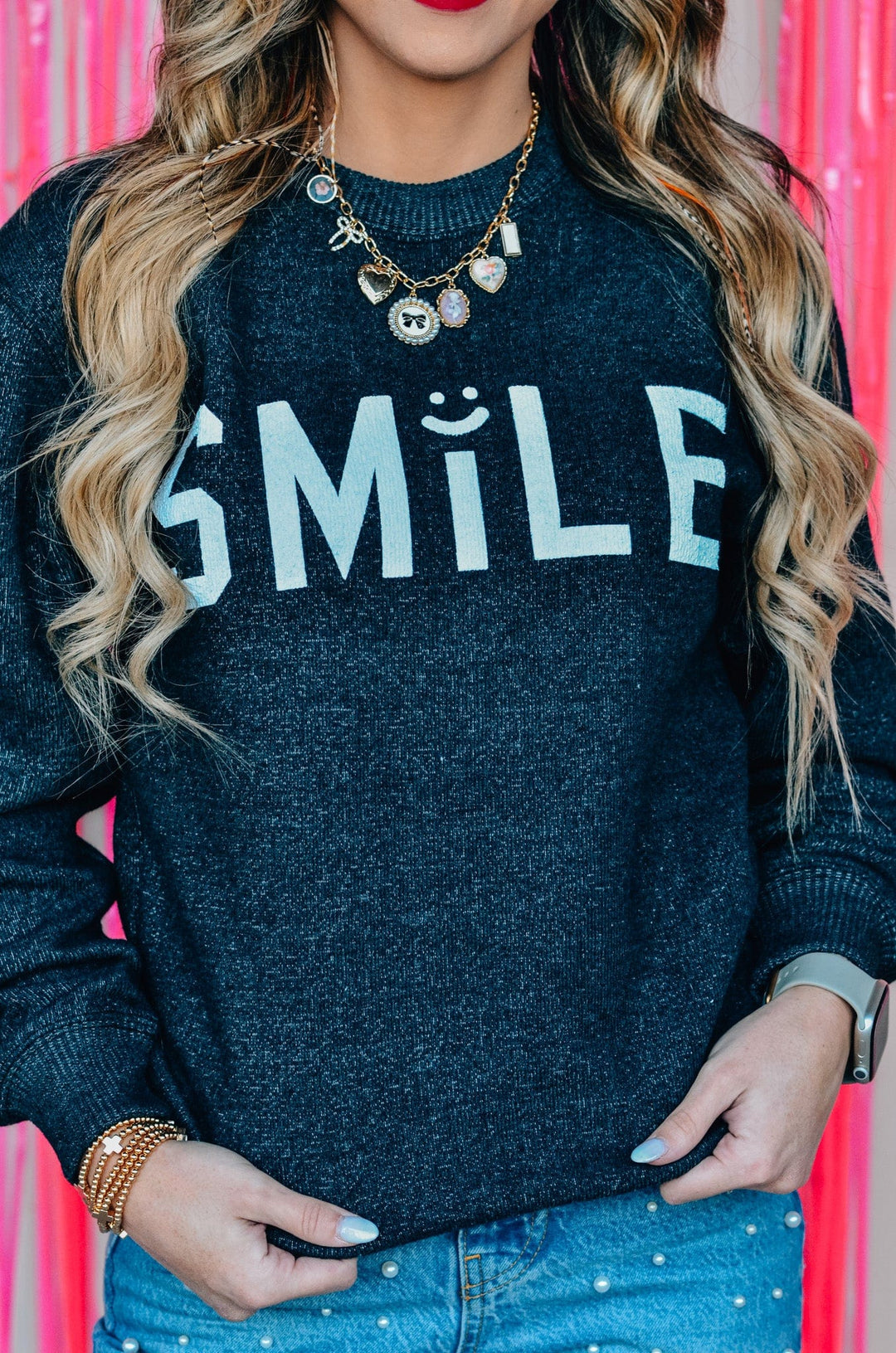 Smile Puff Knit Sweater