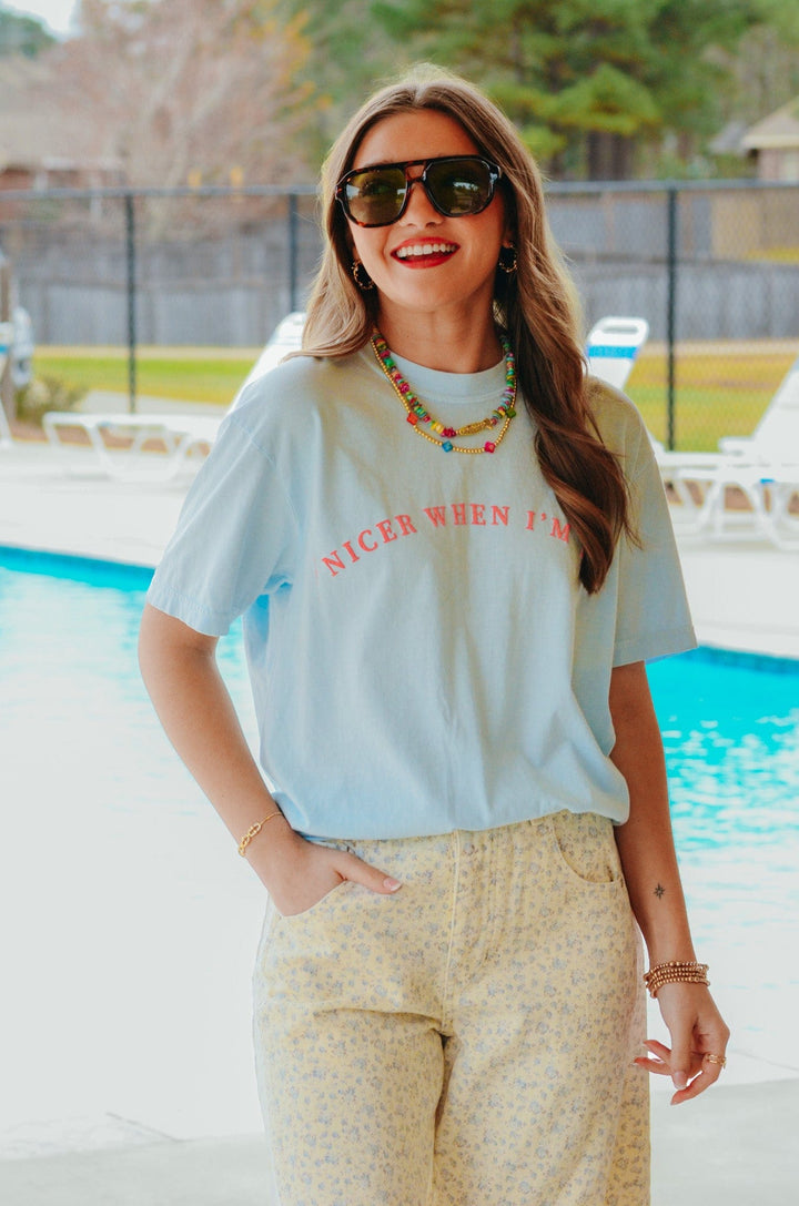 Nicer When I'm Tan Light Blue Tee