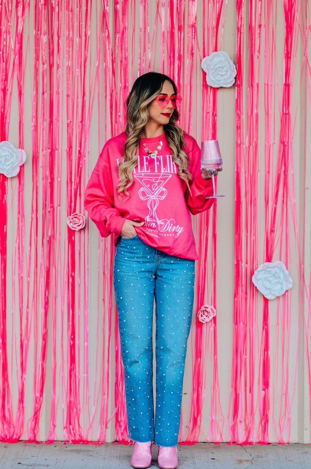 Little Flirty Extra Dirty Pink Sweatshirt