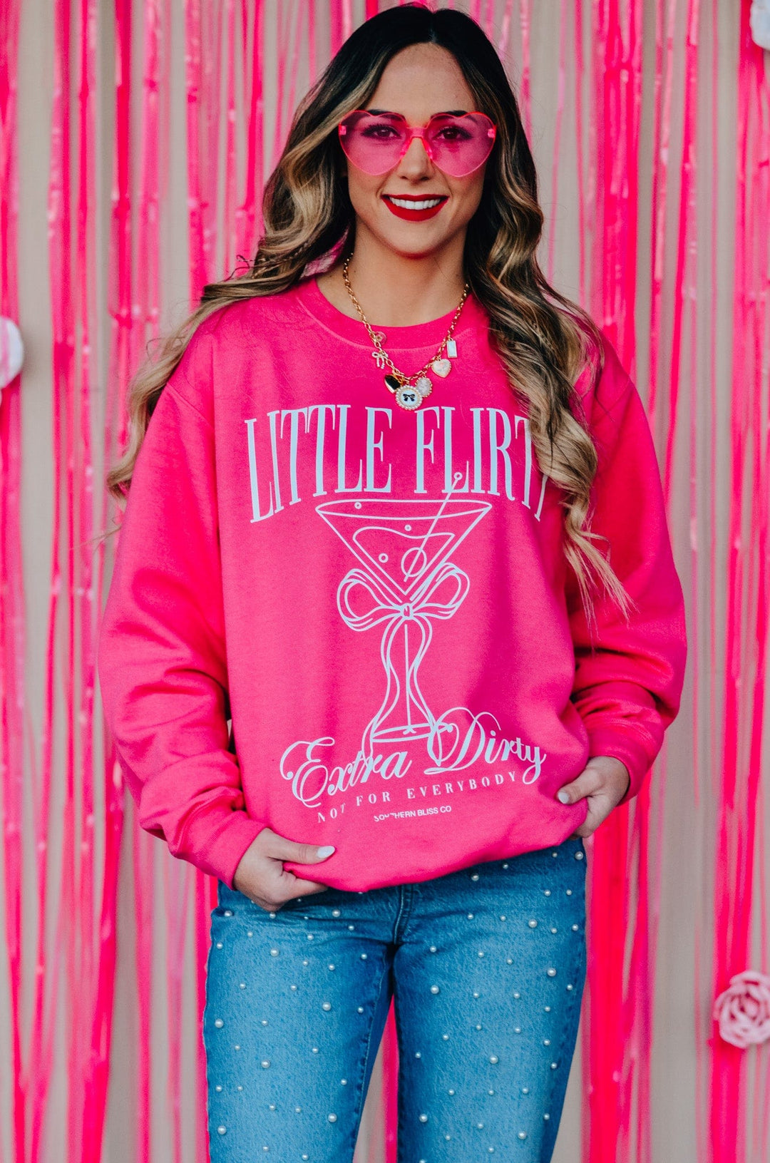 Little Flirty Extra Dirty Pink Sweatshirt