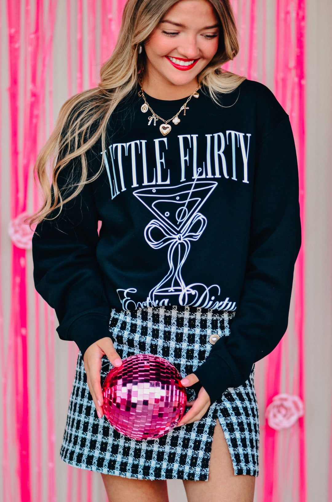 Little Flirty Extra Dirty Black Sweatshirt