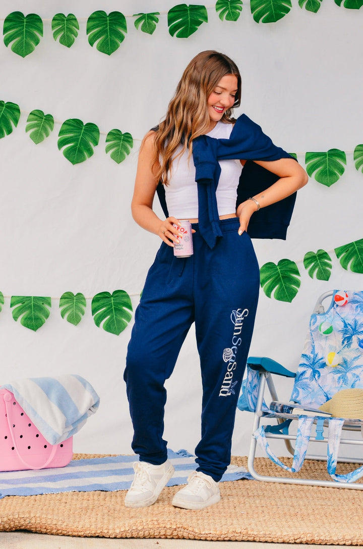 Sun Sea Sand Navy Joggers