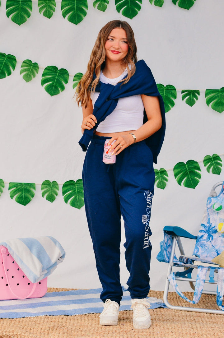 Sun Sea Sand Navy Joggers