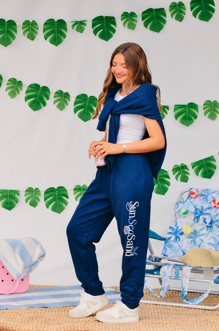 Sun Sea Sand Navy Joggers